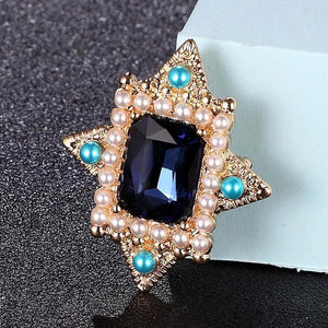 Zlxgirl Rhinestone Pearl Men's Brooches Pendant Jewelry Christmas Statement