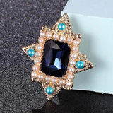 Zlxgirl Rhinestone Pearl Men's Brooches Pendant Jewelry Christmas Statement