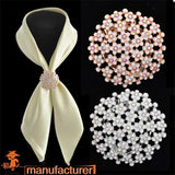 Enamel Flower Brooch Rhinestone Bouquet Pin