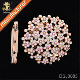Enamel Flower Brooch Rhinestone Bouquet Pin