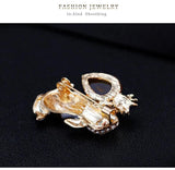 Rabbit Brooch Pin Crystal Animal Alloy Women Dress Scarf Jewelry AG198