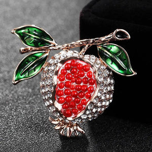 Red Enamel Flower Bridal Brooch Jewelry Women's Hijab Pins Hats Accessory
