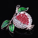 Red Enamel Flower Bridal Brooch Jewelry Women's Hijab Pins Hats Accessory