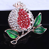 Red Enamel Flower Bridal Brooch Jewelry Women's Hijab Pins Hats Accessory