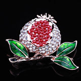 Red Enamel Flower Bridal Brooch Jewelry Women's Hijab Pins Hats Accessory