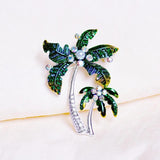 Bohemian Coconut Tree Brooches Pearl Rhinestones Brooch