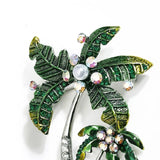Bohemian Coconut Tree Brooches Pearl Rhinestones Brooch