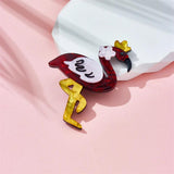 Acrylic Cartoon Red Crane Brooches For Unisex Kids Pin Badges Accessories