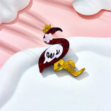 Acrylic Cartoon Red Crane Brooches For Unisex Kids Pin Badges Accessories