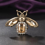 Green Crystal Bee Insect Brooches Jewelry for Women