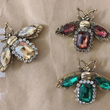 Green Crystal Bee Insect Brooches Jewelry for Women