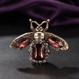 Green Crystal Bee Insect Brooches Jewelry for Women