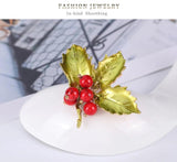 Yellow Maple Leaf Bejeweled Brooch Pin Women Dress Scarf Pins Gift