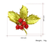 Yellow Maple Leaf Bejeweled Brooch Pin Women Dress Scarf Pins Gift