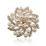 Vintage Pearl Flower Shape Brooches Wedding Rhinestone Bijoux Pins