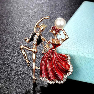 Princess Prince Shape Enamel Hijab Brooch Pearl Clothing Scarf Pin