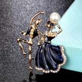 Princess Prince Shape Enamel Hijab Brooch Pearl Clothing Scarf Pin