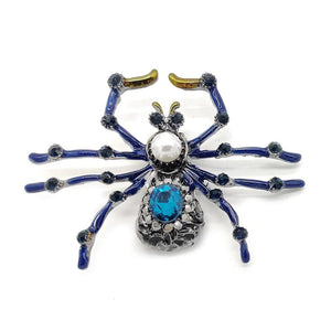 Retro Zircon Spider Purple Corsage Enamel Pin Brooch