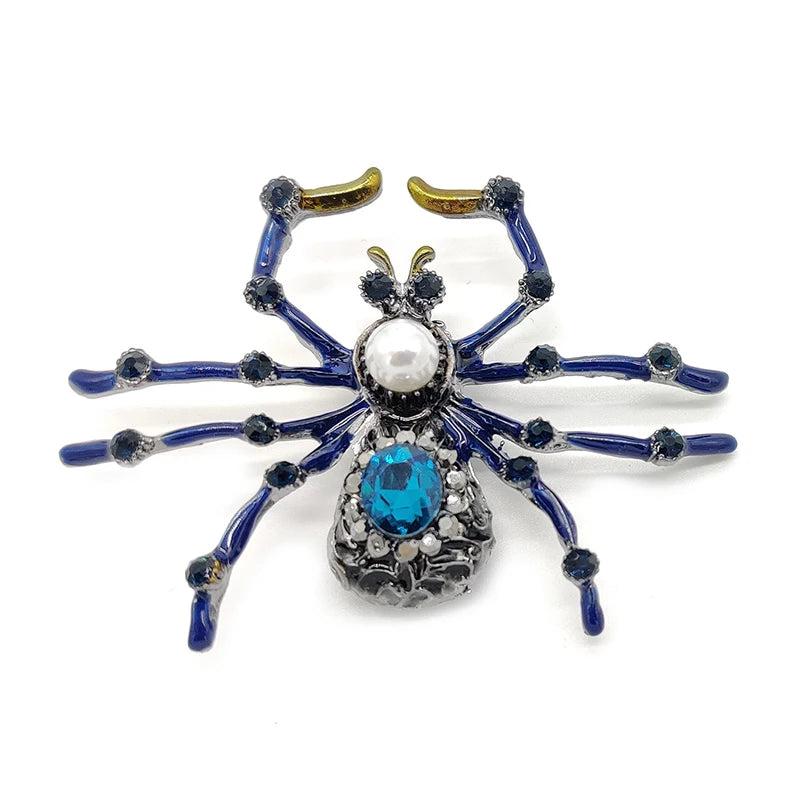 Retro Zircon Spider Purple Corsage Enamel Pin Brooch