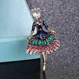 Ballet Dancing Girl Enamel Scarf Pin Women's Brooch