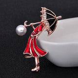 Zlxgirl Girl Shape Brooches Pearl Hijab Pins