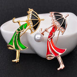 Zlxgirl Girl Shape Brooches Pearl Hijab Pins