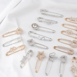 Zircon Brooch Pin Up Jewelry Crystal Rhinestones Alloy Pins