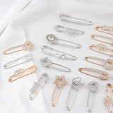 Zircon Brooch Pin Up Jewelry Crystal Rhinestones Alloy Pins
