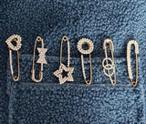 Zircon Brooch Pin Up Jewelry Crystal Rhinestones Alloy Pins