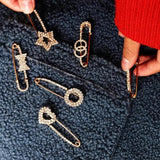 Zircon Brooch Pin Up Jewelry Crystal Rhinestones Alloy Pins