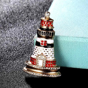 Men's Punk Lighthouse Enamel Brooches Jewelry Women's Scarf Pins