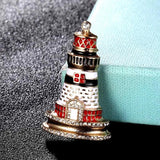 Men's Punk Lighthouse Enamel Brooches Jewelry Women's Scarf Pins