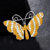 Yellow Enamel Butterfly Brooches for Women