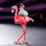 Red Birds Animal Brooches Pins for Women's Hijab Accessory