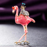 Red Birds Animal Brooches Pins for Women's Hijab Accessory