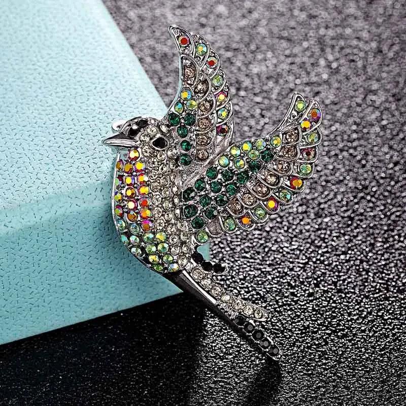 Crystal Birds Animal Brooches for Women and Men