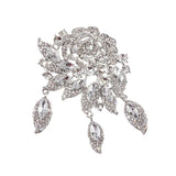 Crystal Floral Rose Water Drop Brooch Wedding Accessories