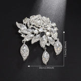 Crystal Floral Rose Water Drop Brooch Wedding Accessories