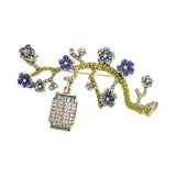 Plum Brooches Rhinestone Flower Branch Lantern Potted Pin Brooch