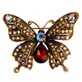 Vintage Enamel Butterfly Brooch Wedding Gift Crystal Jewelry