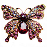 Vintage Enamel Butterfly Brooch Wedding Gift Crystal Jewelry