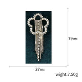 Flower Brooch Ladies Chain Tassel Shirt Collar Pin