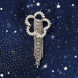 Flower Brooch Ladies Chain Tassel Shirt Collar Pin