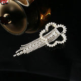 Flower Brooch Ladies Chain Tassel Shirt Collar Pin