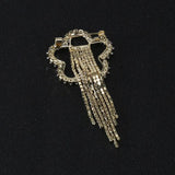 Flower Brooch Ladies Chain Tassel Shirt Collar Pin