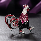 Zlxgirl Jewelry Red Rooster Brooches for Men