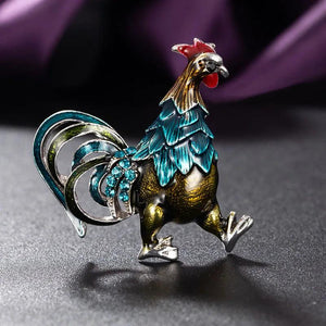 Zlxgirl Jewelry Red Rooster Brooches for Men