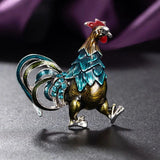 Zlxgirl Jewelry Red Rooster Brooches for Men