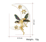Angel Girl Moon Brooches Pin Alloy Star Women Dress Scarf Pins AG118