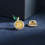 Zircon Orange Brooch Fixed Clothes Pin Multi-purpose Fruit Small Collar Pins